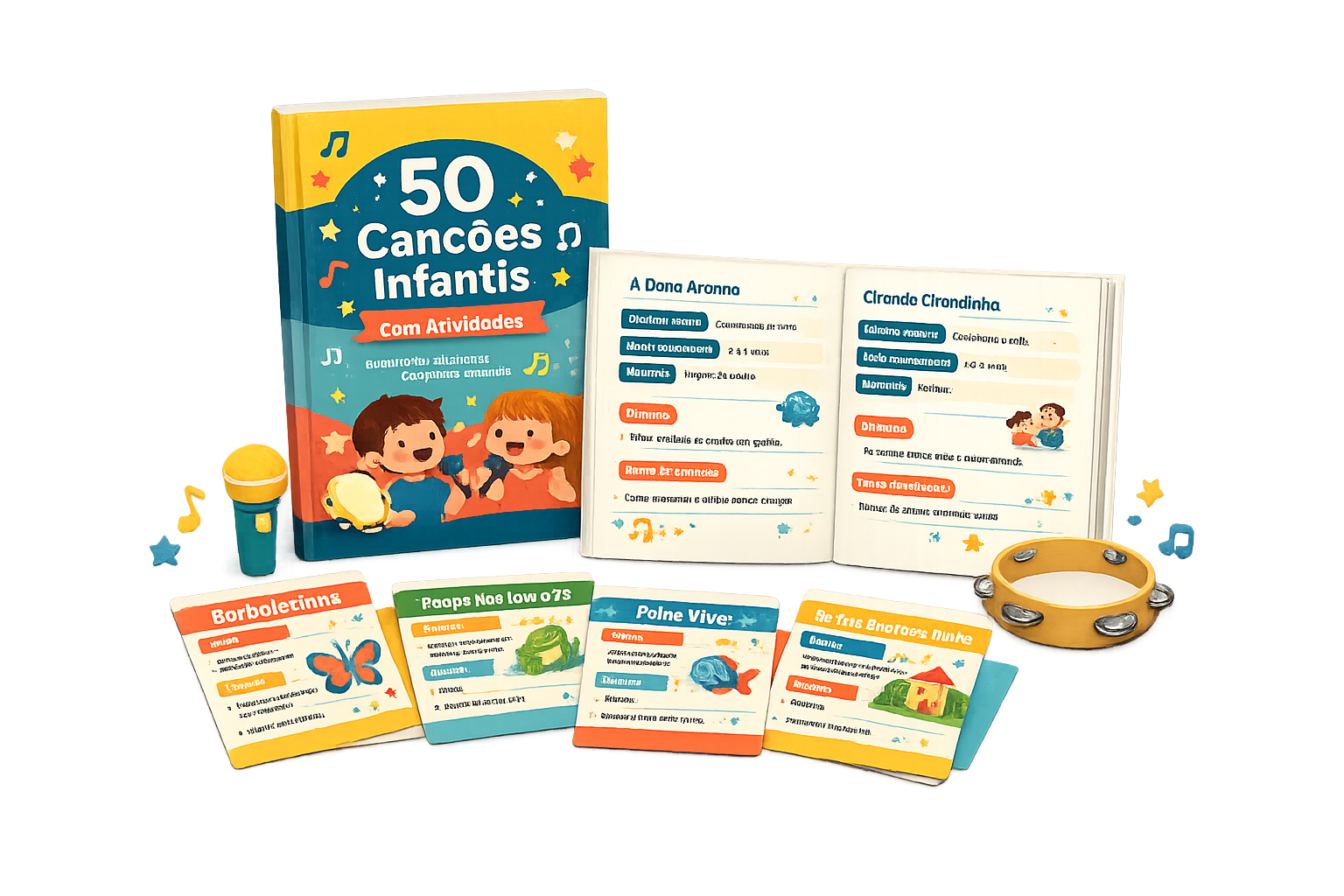 Mockup do bônus 50 Canções Infantis com Atividades